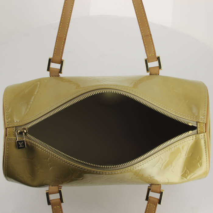 Borsa in pelle verniciata monogram beige - Detail D2