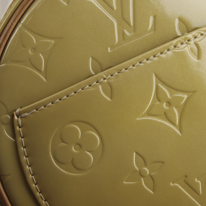 Borsa in pelle verniciata monogram beige - Detail D4