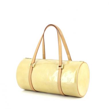 Louis Vuitton sac à main Bedford en cuir vernis monogram beige