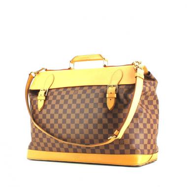 Bolsa de viaje Louis Vuitton en lona a cuadros ébano y cuero natural