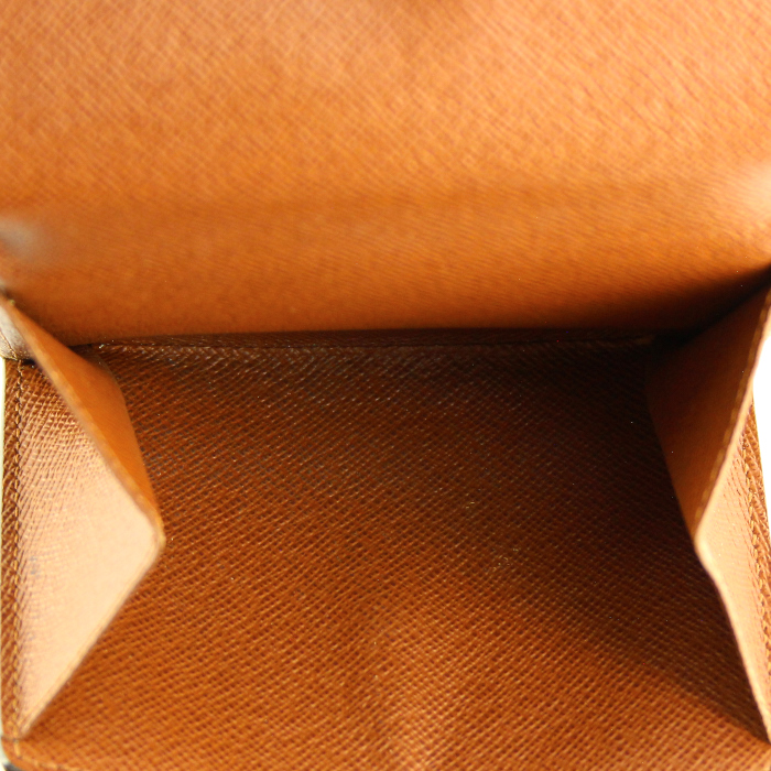 Wallet in monogram canvas and brown leather - Detail D3