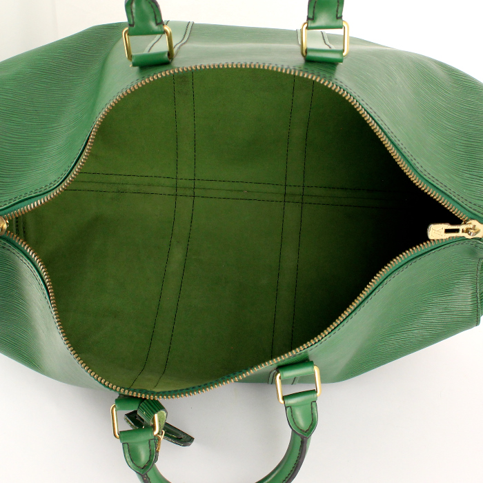 Bolsa de viaje en cuero Epi verde - Detail D2