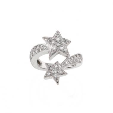 Chanel white gold and diamonds Comètes large model ring