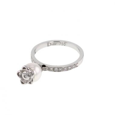 Dior bague Muguet en or blanc, diamants et perle 
