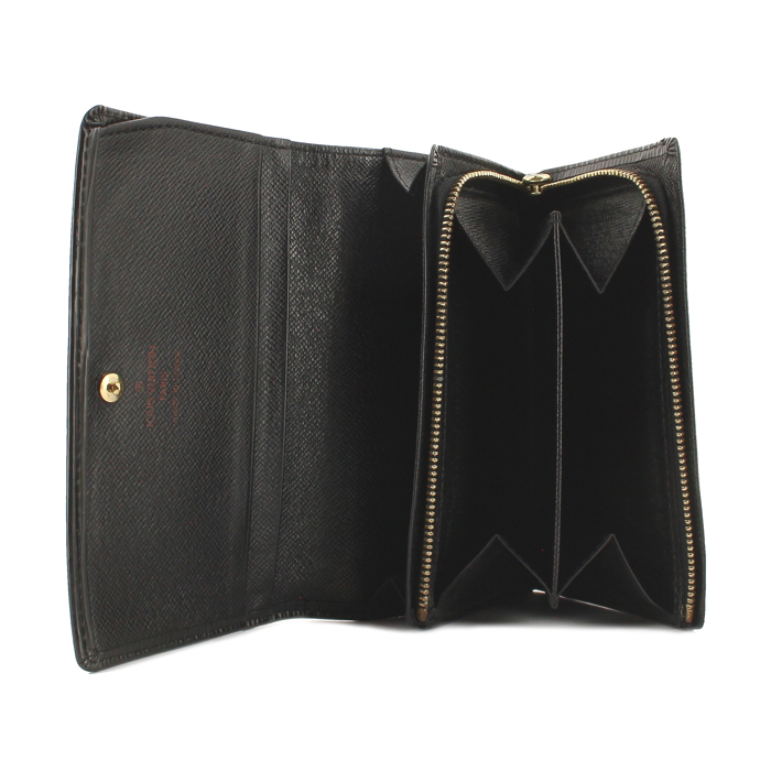 Louis Vuitton Tresor wallet in black epi leather - Detail D1