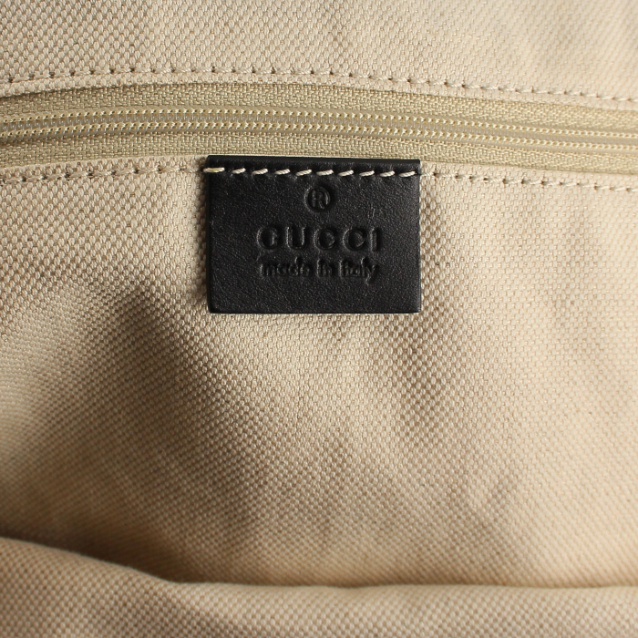 Sac à main en toile monogram et cuir noir - Detail D3