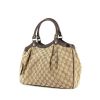 Gucci Bag in beige monogram canvas and brown leather - 00pp thumbnail