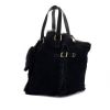 Saint Laurent Downtown Small model handbag in suede and black furr - 00pp thumbnail