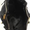 Saint Laurent Downtown Small model handbag in suede and black furr - Detail D2 thumbnail