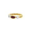 Flexible 1980's ring in yellow gold,  white gold and diamonds and in ruby - 00pp thumbnail