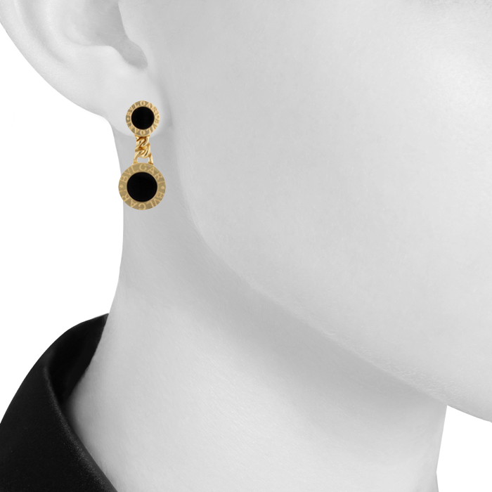 Bulgari pair of yellow gold and onyx Bvlgari Bvlgari earclips