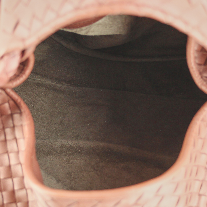 Borsa in pelle intrecciata marrone - Detail D2