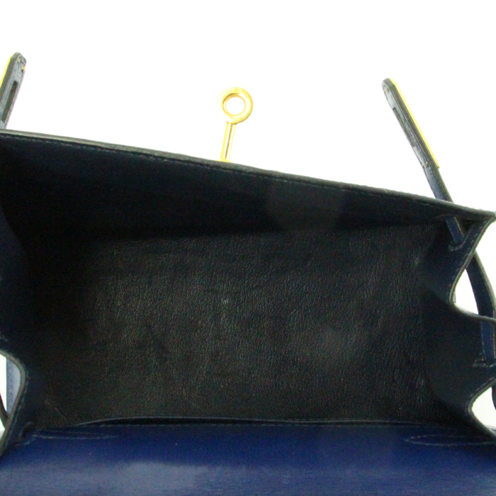 Hermès Kelly 20 cm in blue leather - Detail D3