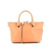 Handbag in beige and pink bicolor leather - 360 thumbnail