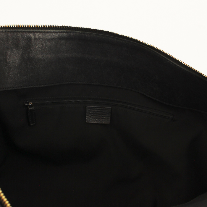 Borsa in tela monogram e pelle nera - Detail D3
