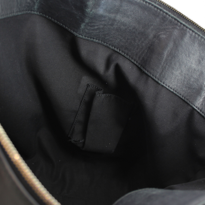 Sac à main en toile monogram et cuir noir - Detail D4