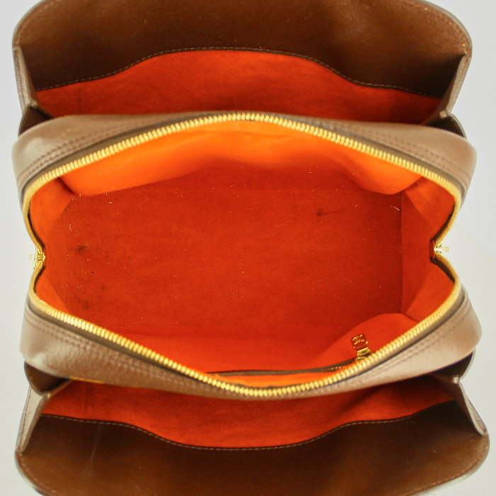 Bolso de mano Louis Vuitton Brera Bag en lona a cuadros y cuero marrón - Detail D2