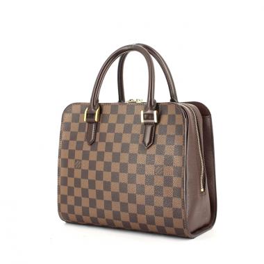 Bolso de mano Louis Vuitton Brera Bag en lona a cuadros y cuero marrón