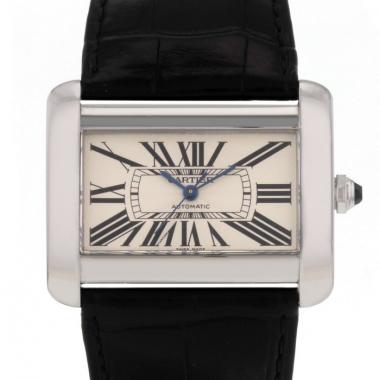 Montre Cartier Tank Divan en acier grand modèle Ref : 2612 Vers 2000 