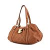 Handbag in brown mahina leather - 00pp thumbnail