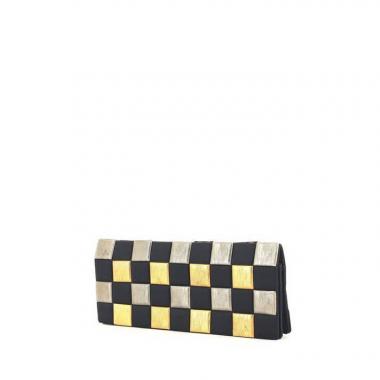 Pochette in raso nero e metallo