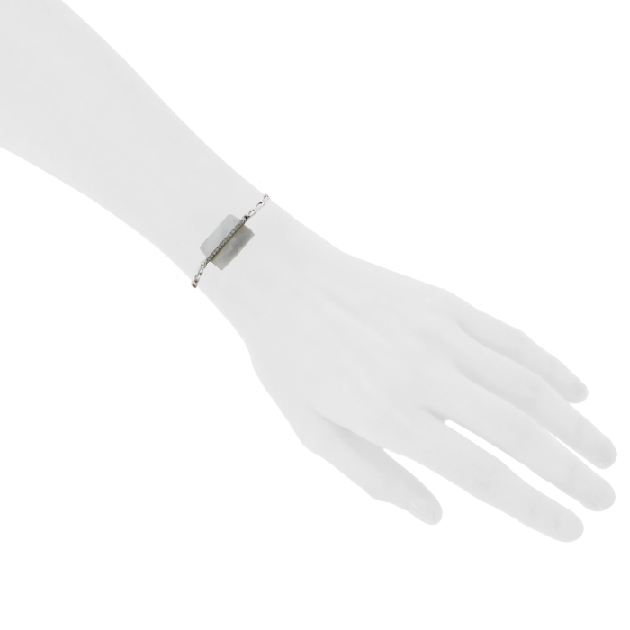 Bracelet en or blanc,  nacre et diamants - Detail D1