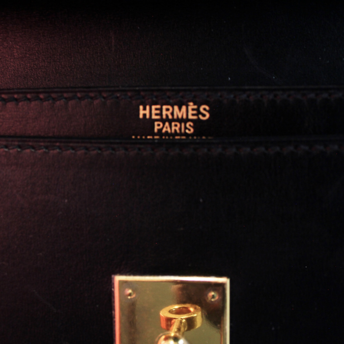 Hermès Kelly cartable en cuir noir - Detail D4