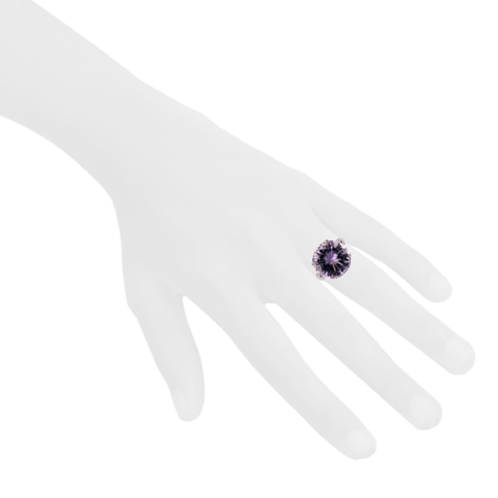 Mauboussin Arbre Eternité ring in white gold and in amethyst - Detail D1