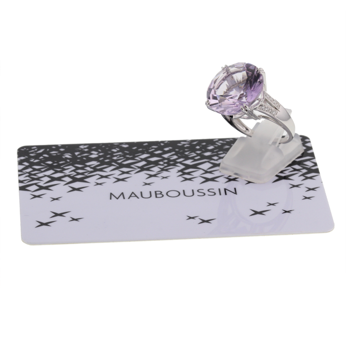 Mauboussin Arbre Eternité ring in white gold and in amethyst - Detail D2