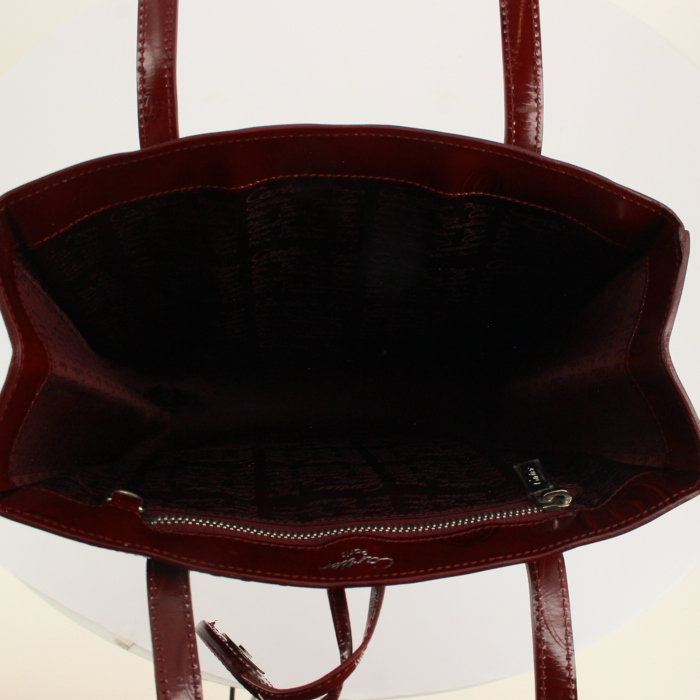 Bolso de mano en charol Monogram color burdeos - Detail D3