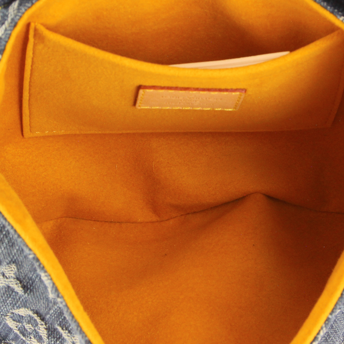 Bolso de mano en lona denim Monogram y cuero natural - Detail D2