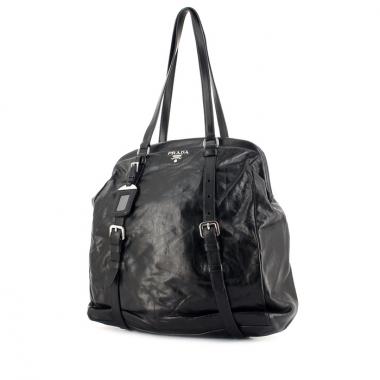 Bolso de mano Prada Bauletto en cuero negro
