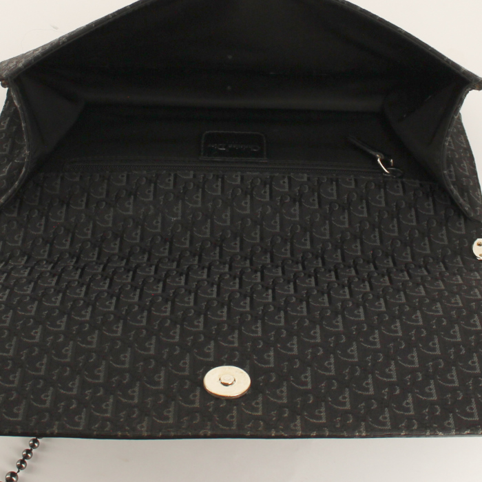 Bolso/bolsito en lona Monogram negra y cuero negro - Detail D2