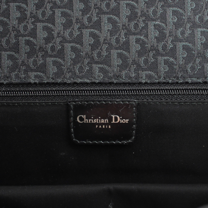 Christian Dior D'Trick sac en toile monogram et cuir noir - Detail D3