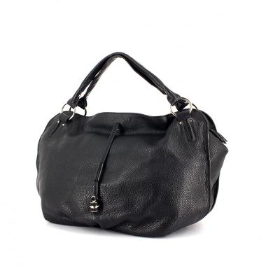 Bolso de mano en cuero negro