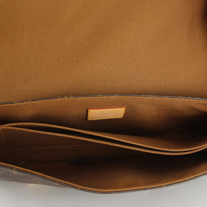 Bolso para llevar al hombro en lona Monogram cuero natural - Detail D2