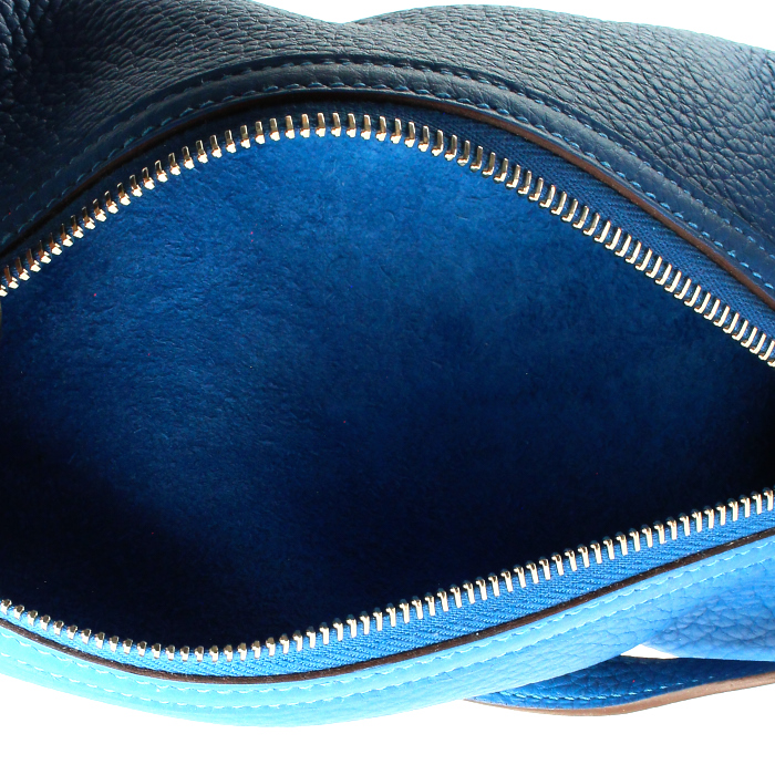 Hermès Doremi Bag in blue Mykonos leather - Detail D2
