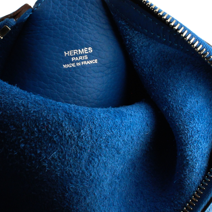 Hermès Doremi Bag in blue Mykonos leather - Detail D3