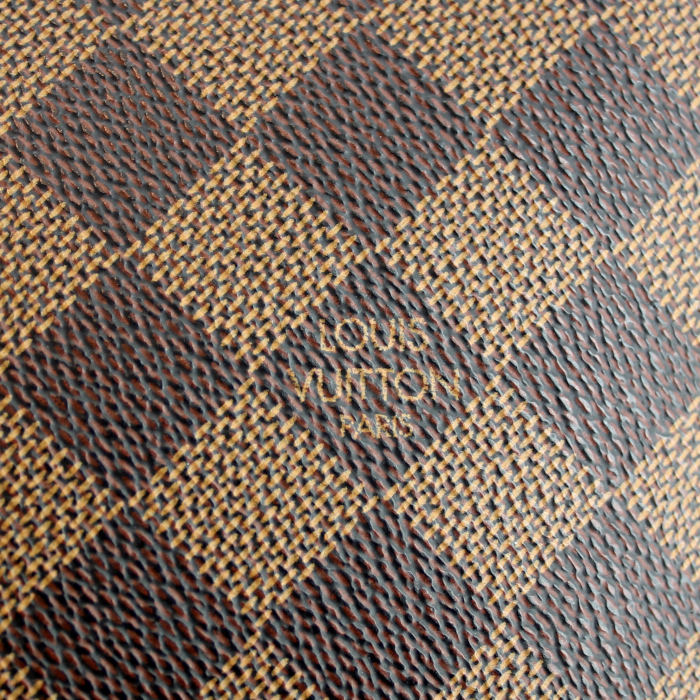 Louis Vuitton handbag Papillon in damier canvas and brown leather - Detail D4