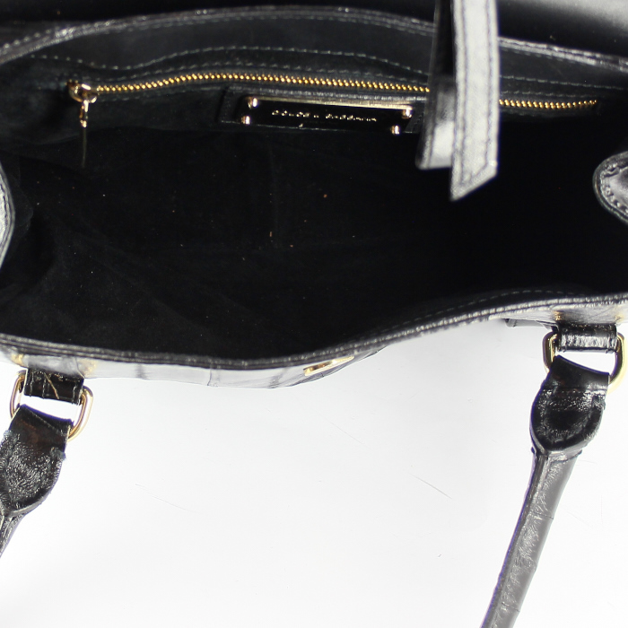 Dolce & Gabbana Bag in black leather imitating crocodile leather - Detail D2