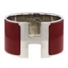 Hermès bracelet Clic Clac XL en palladium et email rouge - 00pp thumbnail