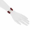 Hermès bracelet Clic Clac XL en palladium et email rouge - Detail D1 thumbnail