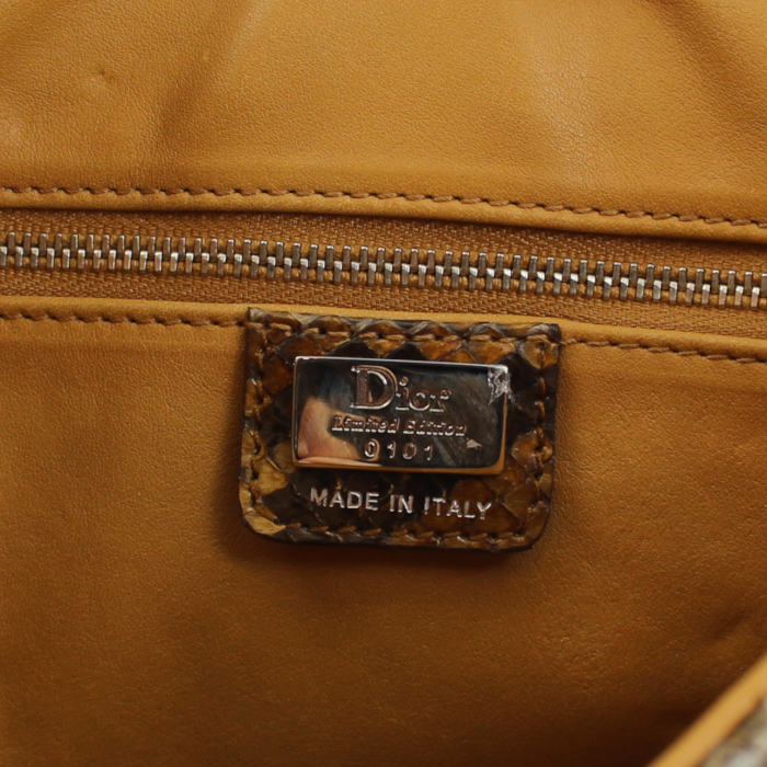 Bolso de mano en piel de pitón marrón - Detail D3