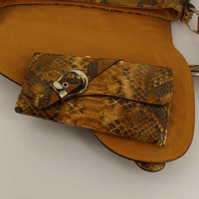 Borsa Christian Dior in pitone marrone - Detail D4