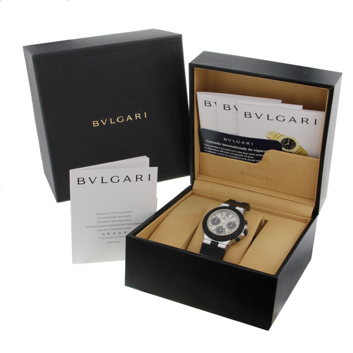 Montre Bulgari Chronographe DIagono en aluminium et caoutchouc noir Ref : AC 38 TA Vers 2011 