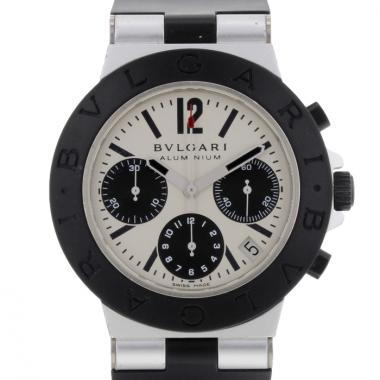 Montre Bulgari Chronographe DIagono en aluminium et caoutchouc noir Ref : AC 38 TA Vers 2011 