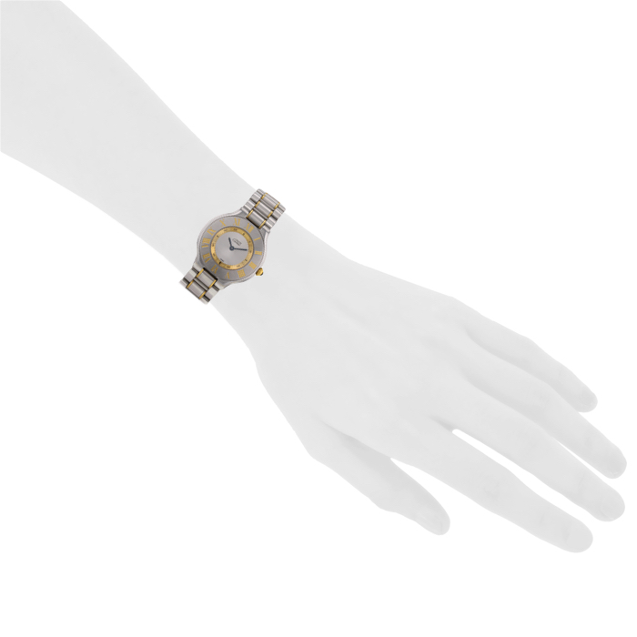 Montre Cartier Must 21 en or et acier Ref : 1330 Vers 1997  - Detail D1