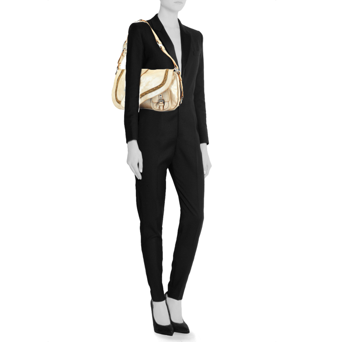 Christian Dior sac Saddle en cuir rosé - Detail D1