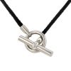 Hermès palladium and black leather Glénan necklace - 00pp thumbnail