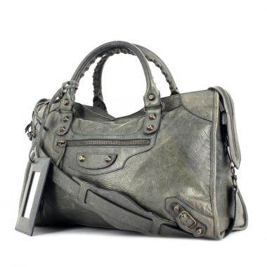 Borsa Balenciaga Classic City in pelle grigia